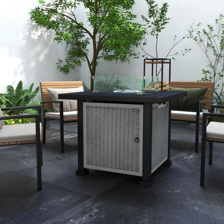 81 x 81cm 50,000 BTU Gas Fire Pit Table - Grey
