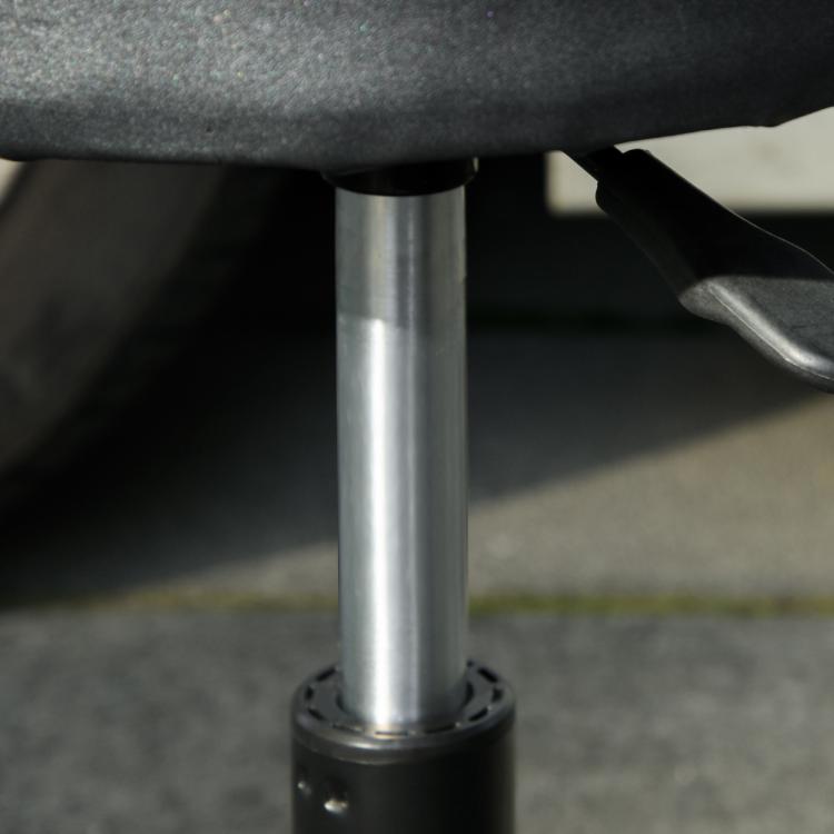 Rolling Mechanical Stool, Pneumatic Adjustable Workshop Stool with Tool Tray, Wheels - Black
