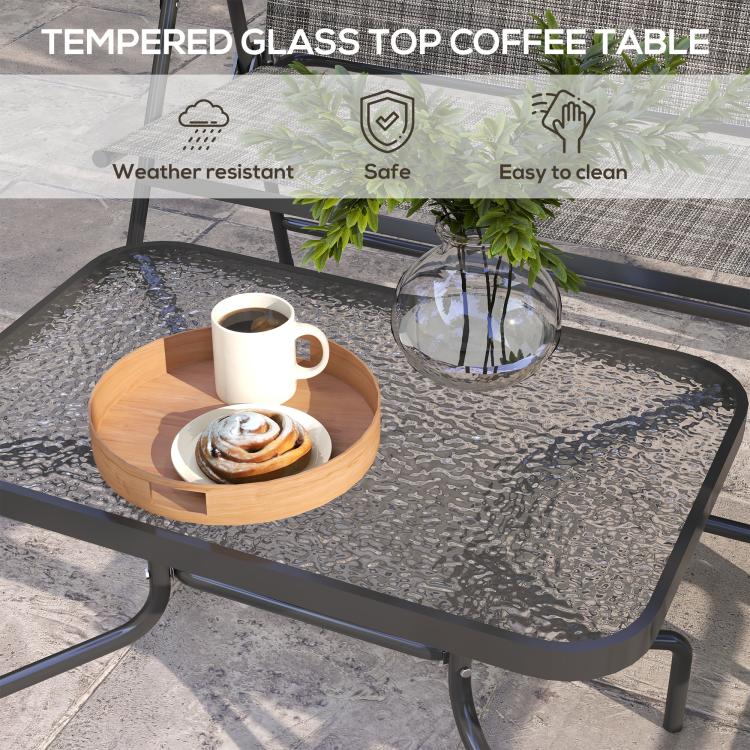 Four-Piece Metal Garden Sofa Set - Mixed Grey