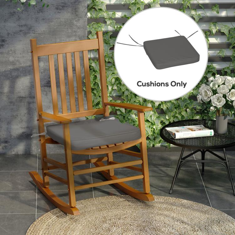 Set of 6 Pcs Chair Cushion, 42Lx42Wx5T cm-Grey
