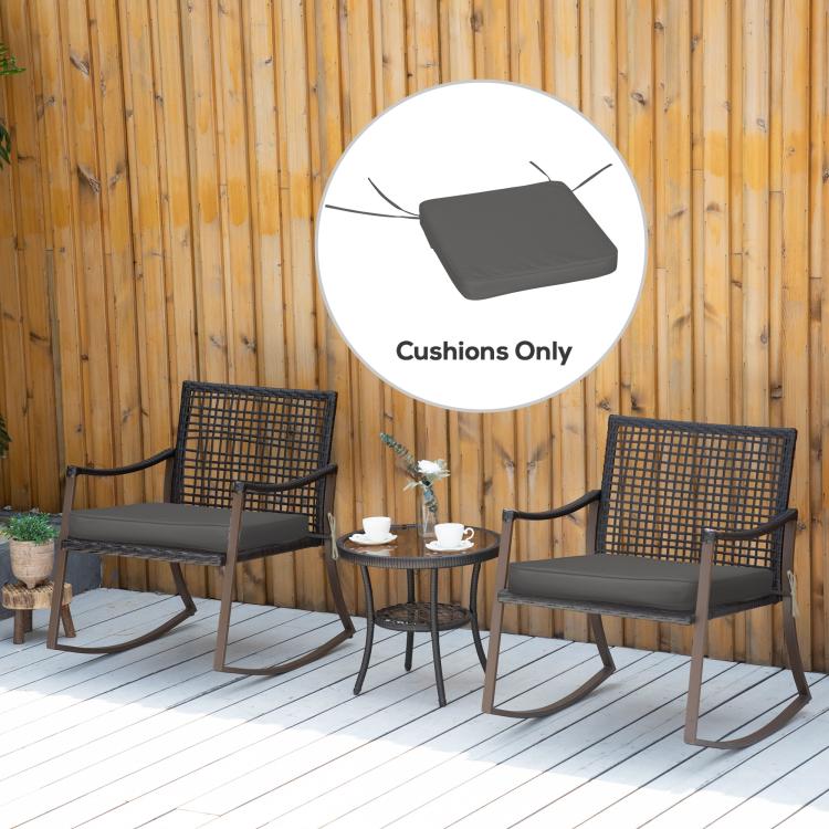 Set of 6 Pcs Chair Cushion, 42Lx42Wx5T cm-Grey