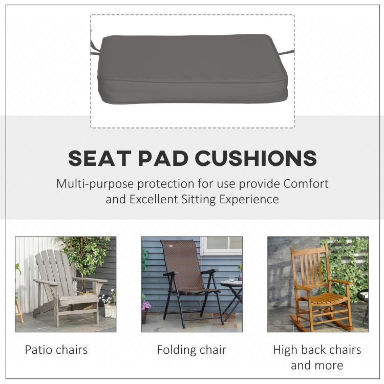 Set of 6 Pcs Chair Cushion, 42Lx42Wx5T cm-Grey