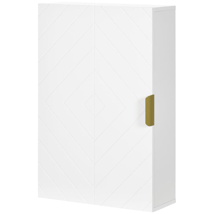 Bathroom Wall Cabinet, Over Toilet Storage Cupboard with Adjustable Shelves for Hallway, Living Room, White