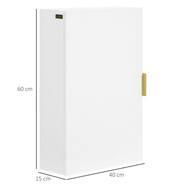 Bathroom Wall Cabinet, Over Toilet Storage Cupboard with Adjustable Shelves for Hallway, Living Room, White
