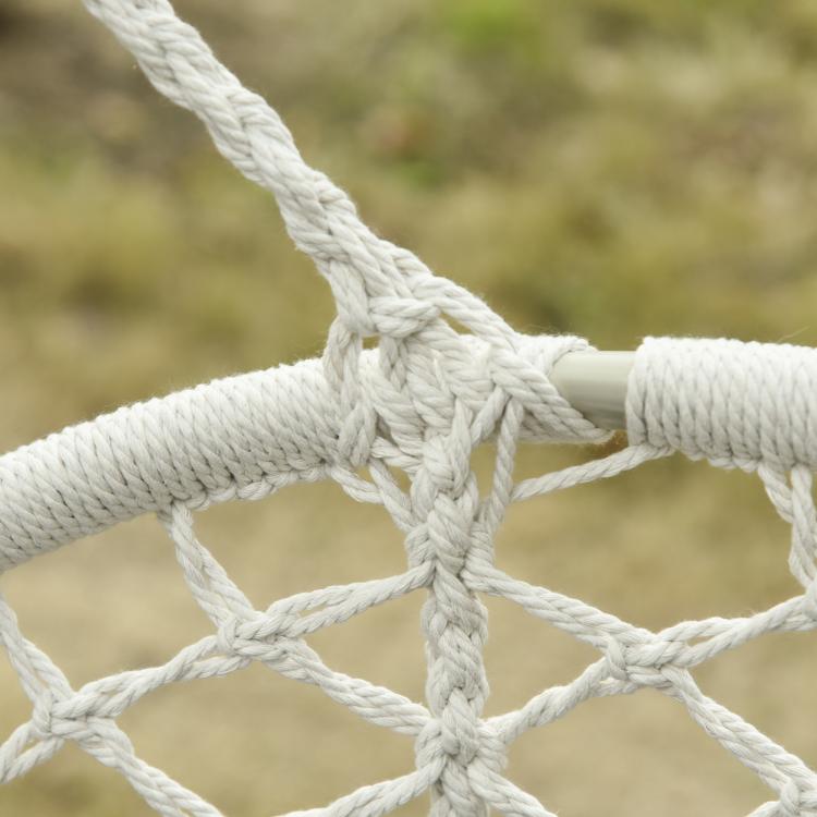 Two-Seater Boho Macrame Hammock Swing - Cream White