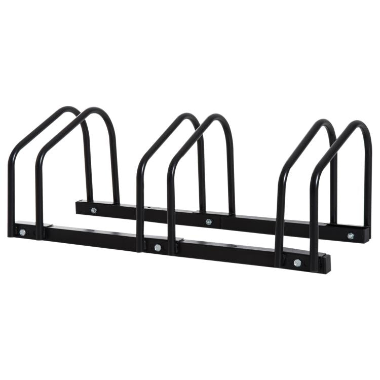Bike Stand Parking Rack Floor or Wall Mount Bicycle Cycle Storage Locking Stand (3 Racks, Black)