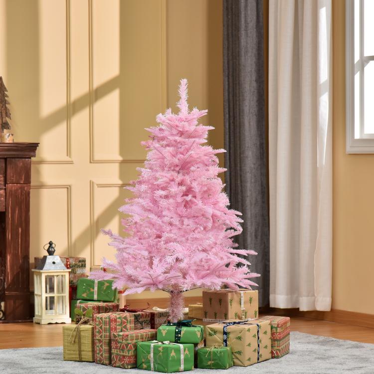 4FT Artificial Christmas Tree Holiday Xmas Holiday Tree Decoration with Automatic Open for Home Party, Pink