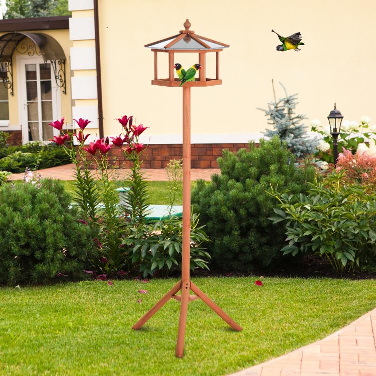 Wooden Bird Table for the garden Feeding Station, 153Hcm