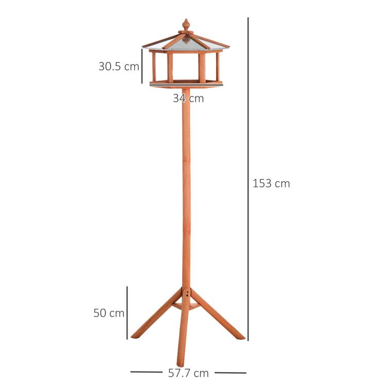 Wooden Bird Table for the garden Feeding Station, 153Hcm