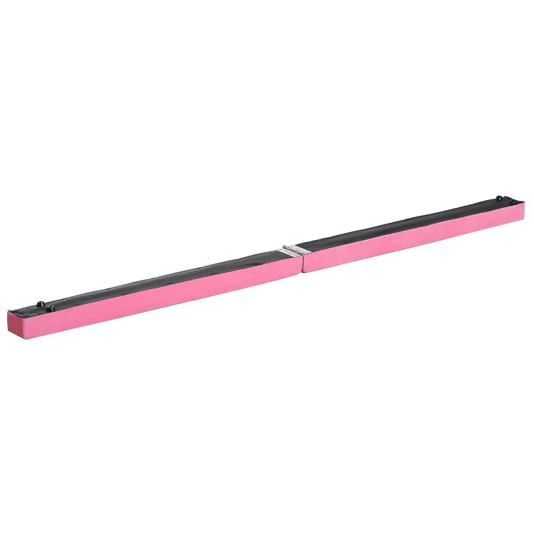 2.4M 8FT Gymnastics Folding Balance Beam Home Gym Training Exercise Sports - Pink