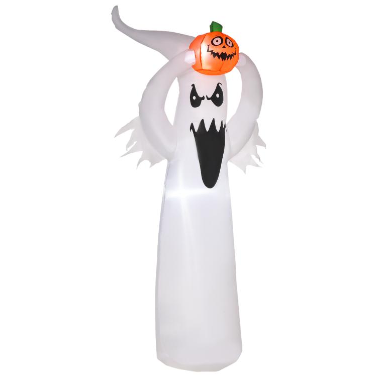 6FT 1.8m LED Halloween Inflatable Decoration Floating Ghost & Pumpkin Party Outdoors Yard Lawn