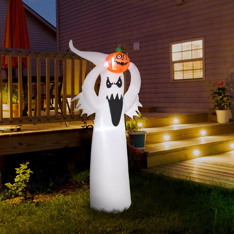 6FT 1.8m LED Halloween Inflatable Decoration Floating Ghost & Pumpkin Party Outdoors Yard Lawn