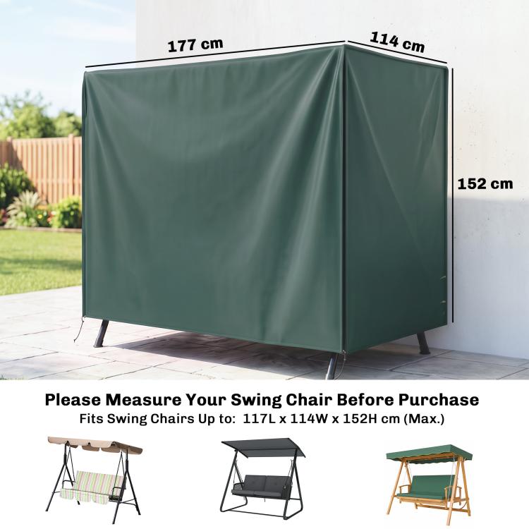 152 x 177cm Three-Seater Swing Chair Protective Cover Green