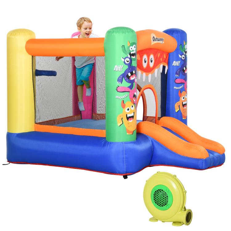 Bouncy Castle Inflatable Basket Trampoline Slide Monster Design 2.9 x 2 x 1.55m
