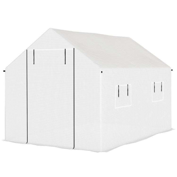 Polyethylene Walk-in Polytunnel Greenhouse, 2 x 3(m), White