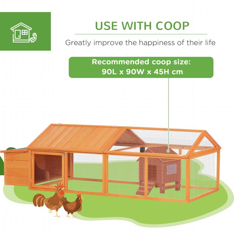 Wooden Chicken Coop with Nesting Box, Openable Roof, for 4-8 Chickens