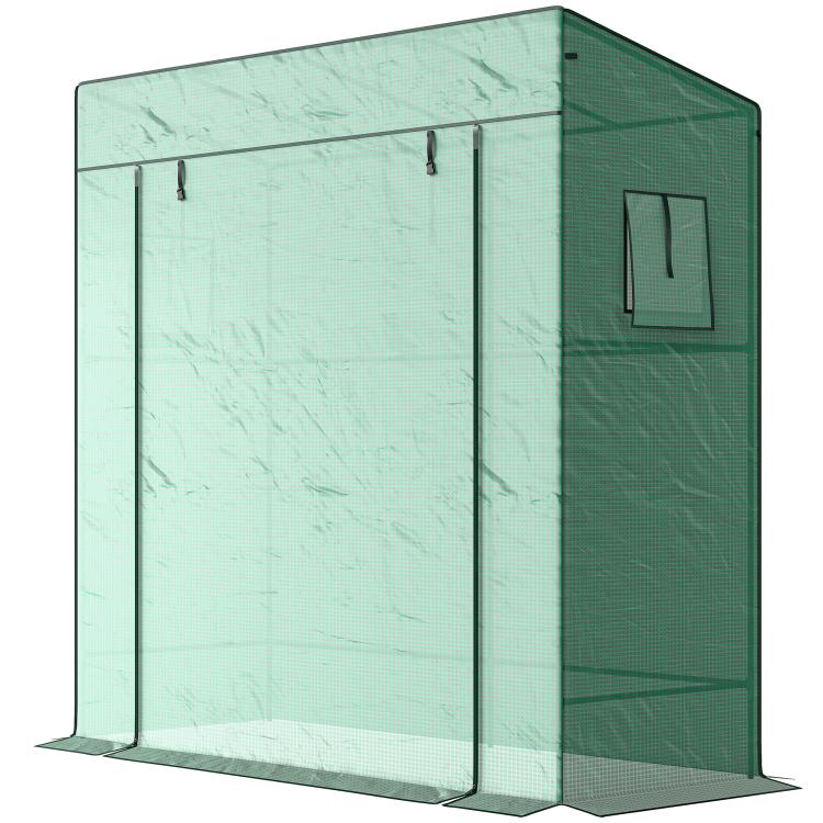 77 x 196cm Walk-In Greenhouse, with Accessories