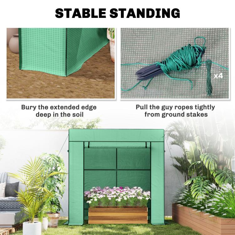 77 x 196cm Walk-In Greenhouse, with Accessories
