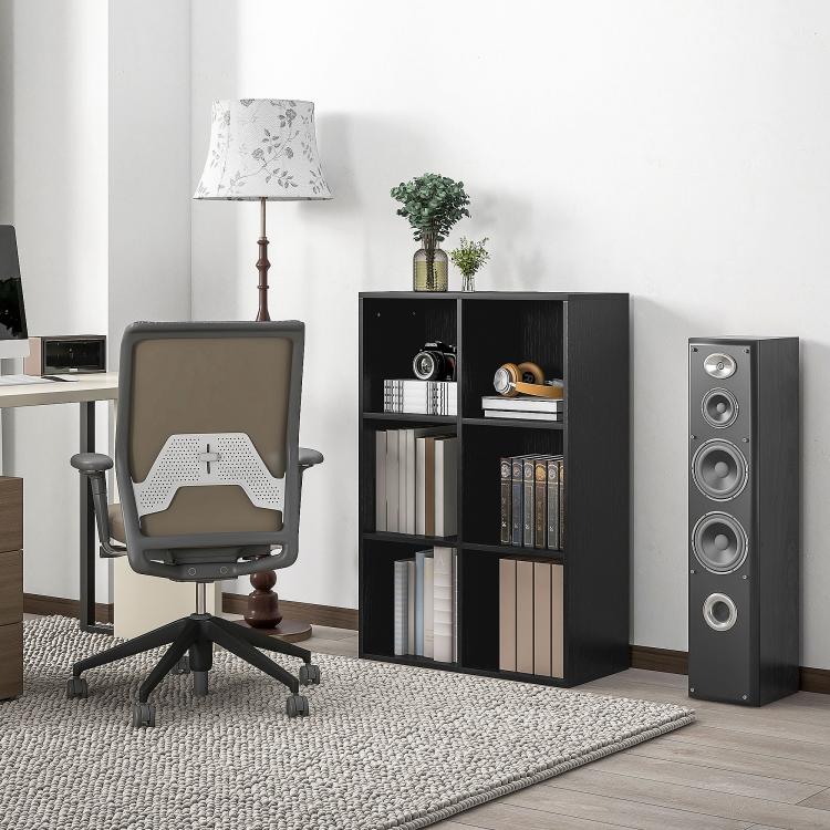 Six-Cube Bookcase - Black Wood Effect