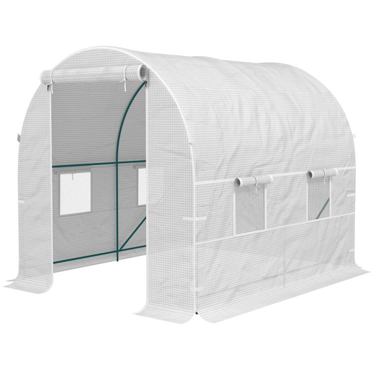 245 x 200cm Polytunnel Greenhouse - White