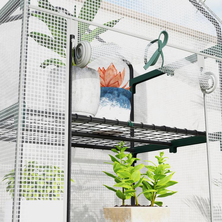193cm Five Shelf Mini Greenhouse - White