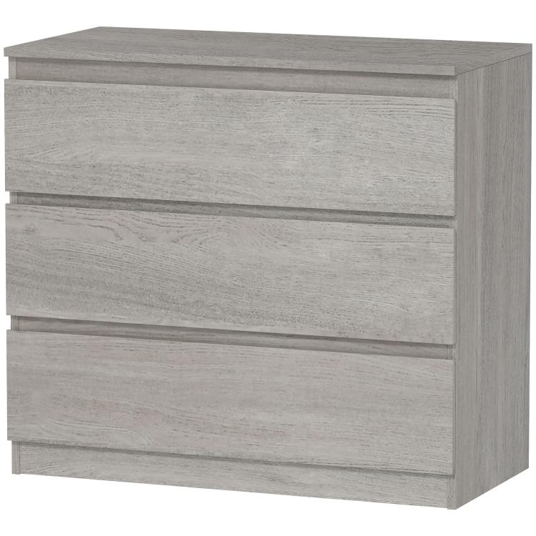 Chest of Three Drawers - Grey Wood Effect