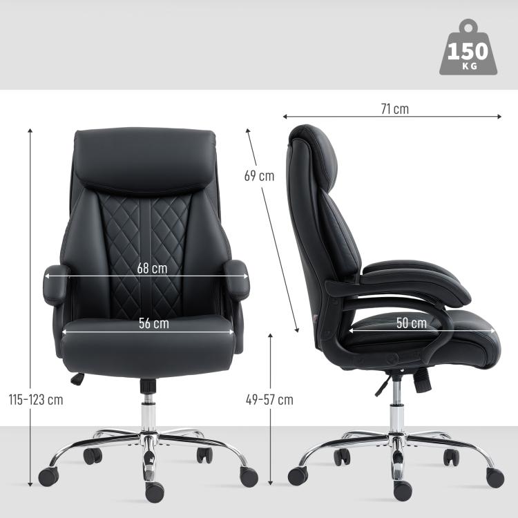 Executive Office Chair with Spring Padding - Black