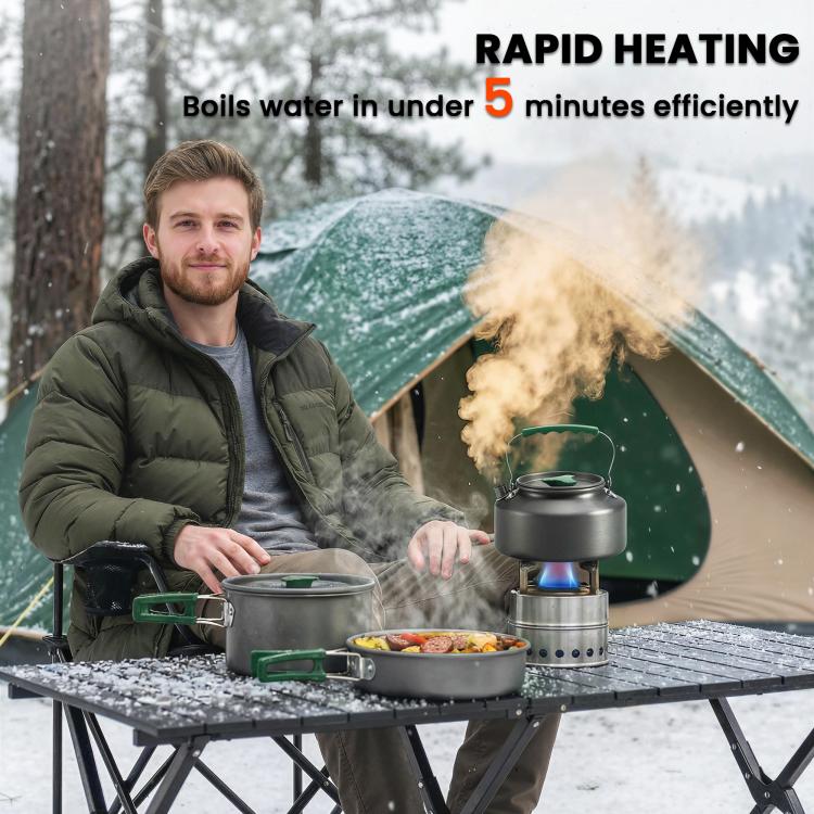 Camping Cookware Set for 2-3 Ultralight Aluminium Cooking Kit Grey