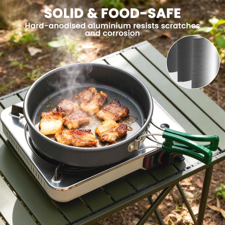 Camping Cookware Set for 2-3 Ultralight Aluminium Cooking Kit Grey