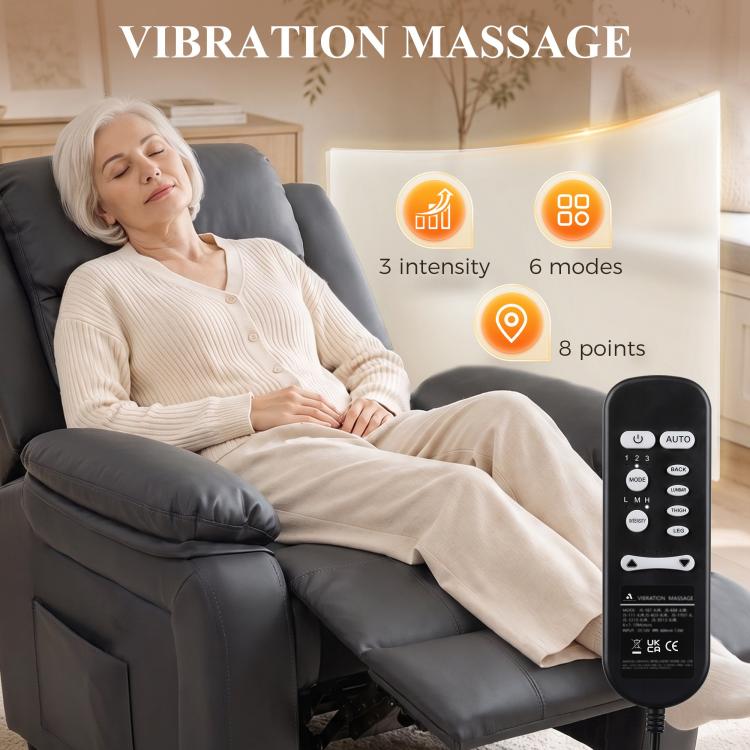 Riser and Recliner Chair Vibration Massage for Elderly Dark Grey