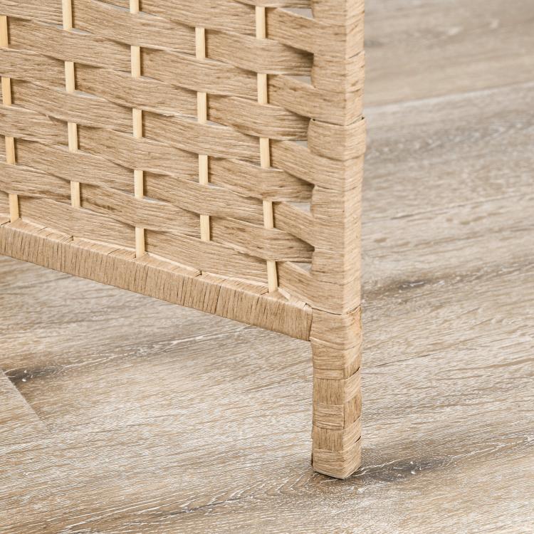 4 Panel Folding Room Divider Screen 160 x 170cm Natural Wood Finish