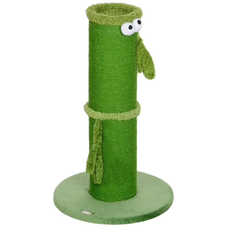 63cm Cat Scratching Post for Indoor Cats, with Sisal Rope Cover, Large Base, Green