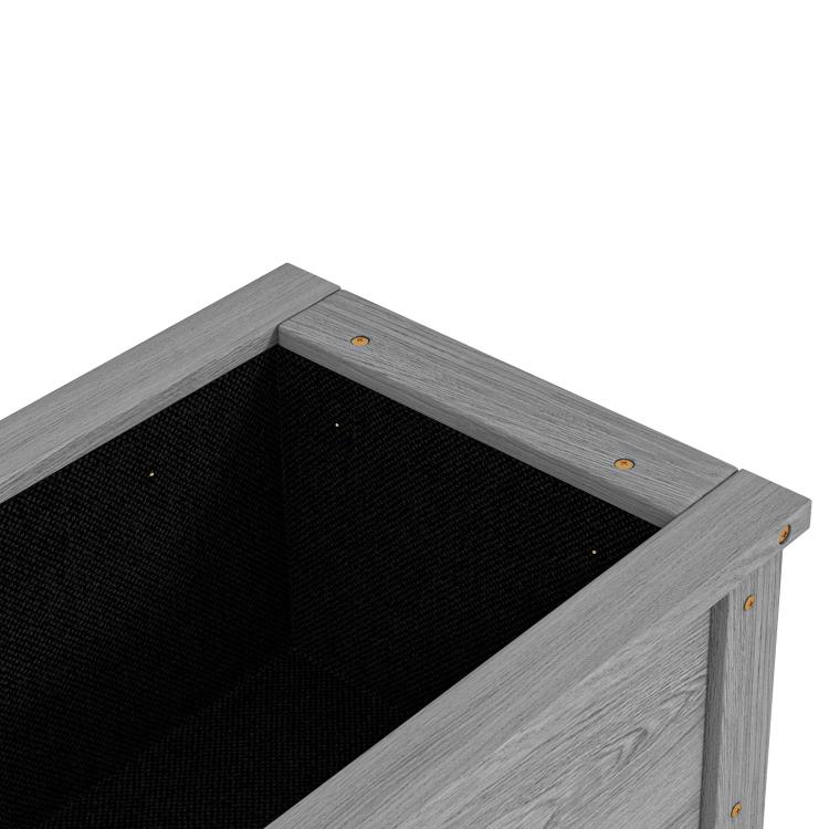 Wooden Raised Garden Bed, Elevated Planter Box with Storage Shelf and Drainage Holes, Raised Planter with Legs, Grey