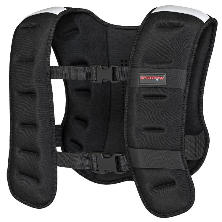 Weighted Vest, 5 kg Weight Vest with Adjustable Straps, Reflective Strips, Black