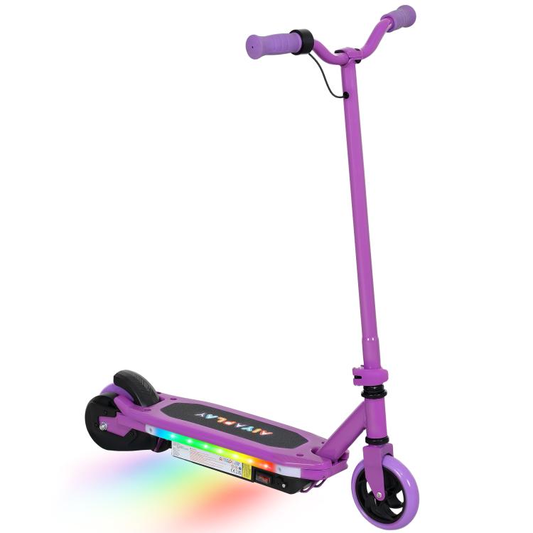 Electric Scooter for Kids 6-14 Years, with Colourful Lights, Purple