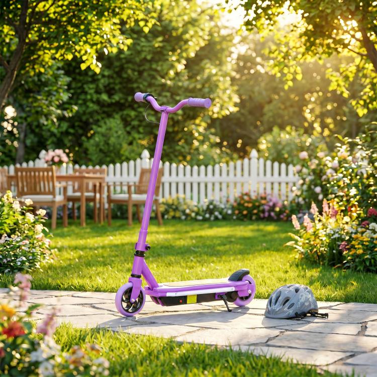 Electric Scooter for Kids 6-14 Years, with Colourful Lights, Purple