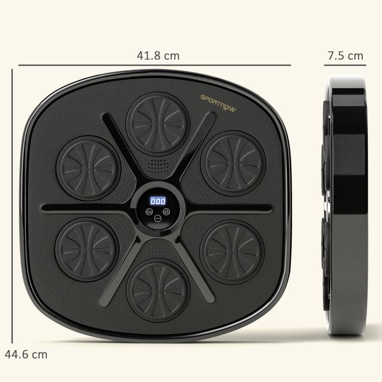 Music Boxing Machine, Smart Bluetooth Boxing Machine Wall Mounted with 9 Speeds & Modes, LED Lights and Gloves, Punching Pad for Adults, Black