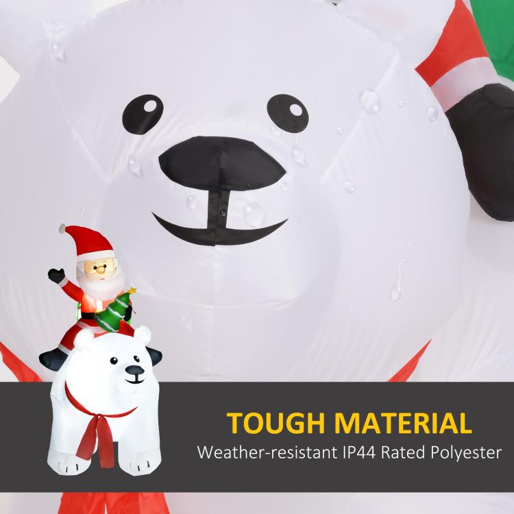 6.6ft Inflatable Santa Riding Polar Bear Decoration