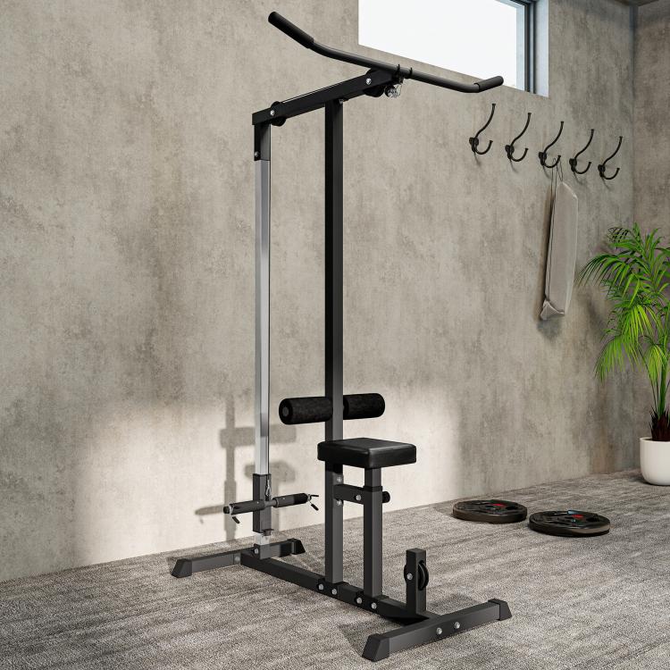 Exercise Pulley Machine Power Tower with Adjustable Seat Cable Positions
