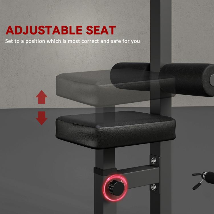 Exercise Pulley Machine Power Tower with Adjustable Seat Cable Positions