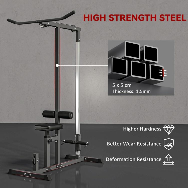 Exercise Pulley Machine Power Tower with Adjustable Seat Cable Positions