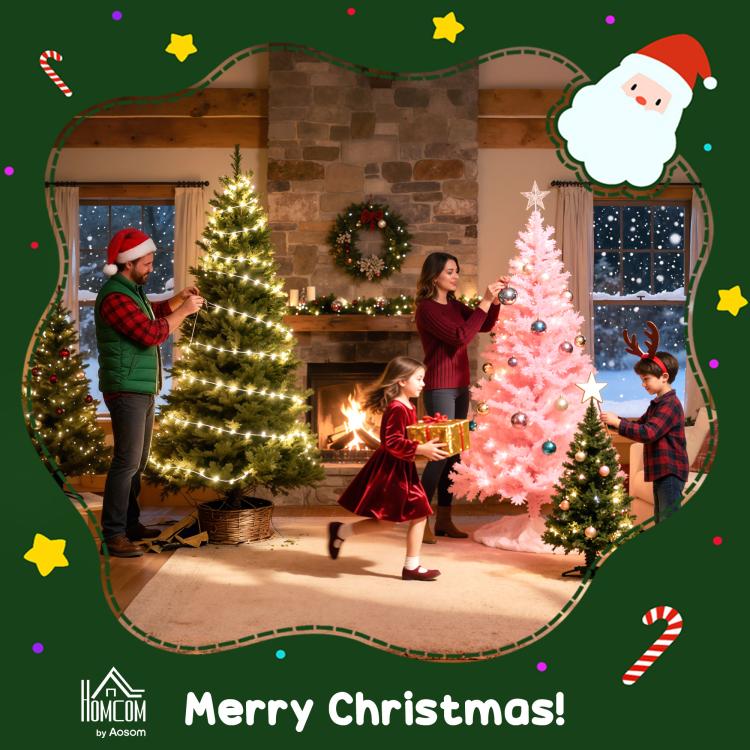 5FT Christmas Tree Warm White LED Light Holiday Home Decoration, Green