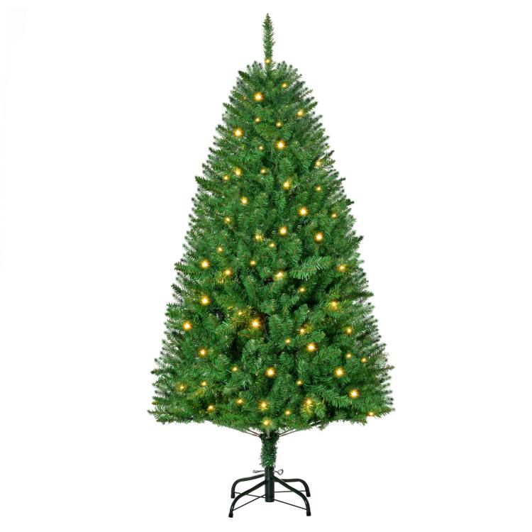 5FT Christmas Tree Warm White LED Light Holiday Home Decoration, Green