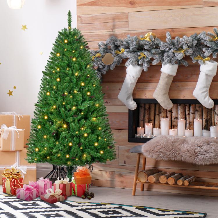 5FT Christmas Tree Warm White LED Light Holiday Home Decoration, Green