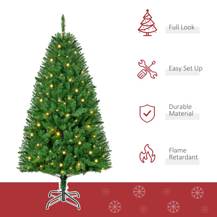 5FT Christmas Tree Warm White LED Light Holiday Home Decoration, Green