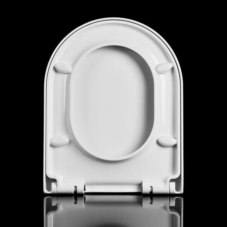 D Shape Toilet Seat in White Soft Close Quick Release Anti-Bac Top Bottom Hinges
