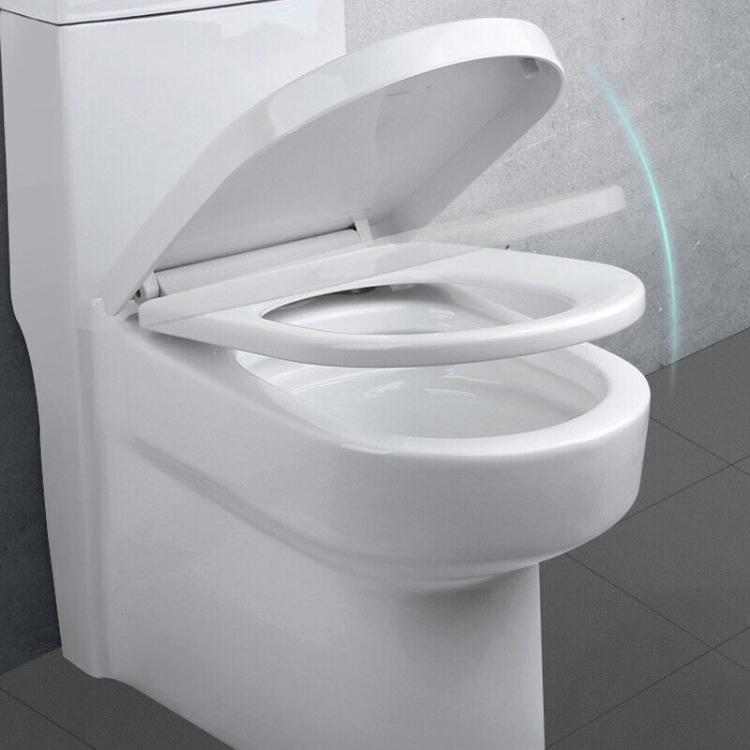 D Shape Toilet Seat in White Soft Close Quick Release Anti-Bac Top Bottom Hinges