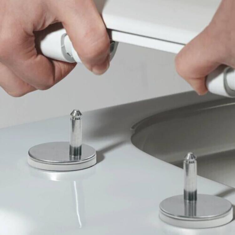 D Shape Toilet Seat in White Soft Close Quick Release Anti-Bac Top Bottom Hinges