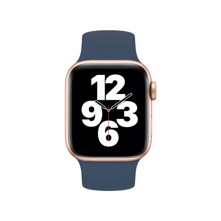 For Apple Watch Series 10 42mm / 9&8&7 41mm / SE 3&SE 2&6&SE&5&4 40mm / 3&2&1 38mm Solid Color Elastic Silicone Watch Band, Size:S 130mm