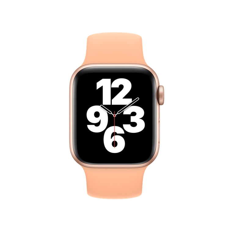 For Apple Watch Ultra 49mm&Watch Ultra 2 49mm / Series 10 46mm / 9&8&7 45mm / SE 3&SE 2&6&SE&5&4 44mm / 3&2&1 42mm Solid Color Elastic Silicone Watch Band, Size:M 143mm